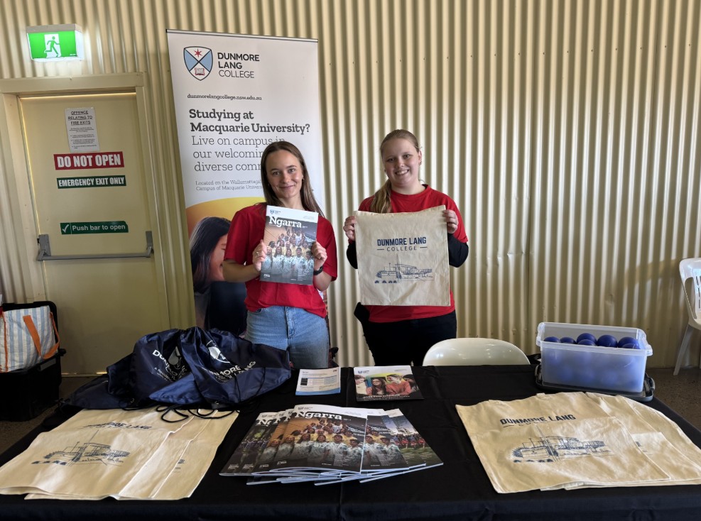 Photograph of 2 students at a careers Expo